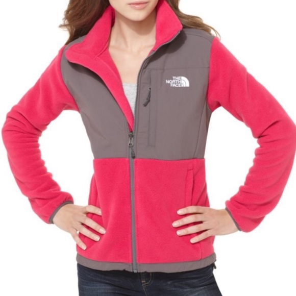 The North Face zip fleece hot pink and gray - Picture 1 of 7